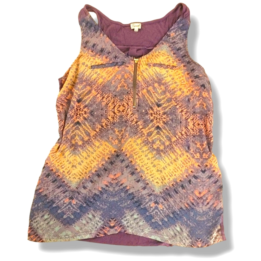 KISMET - Women's Bright All Over Print Abstract Print Tank Boho Tank Top Medium